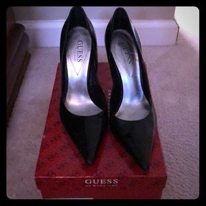 Guess Carrie Black Leather High Heel